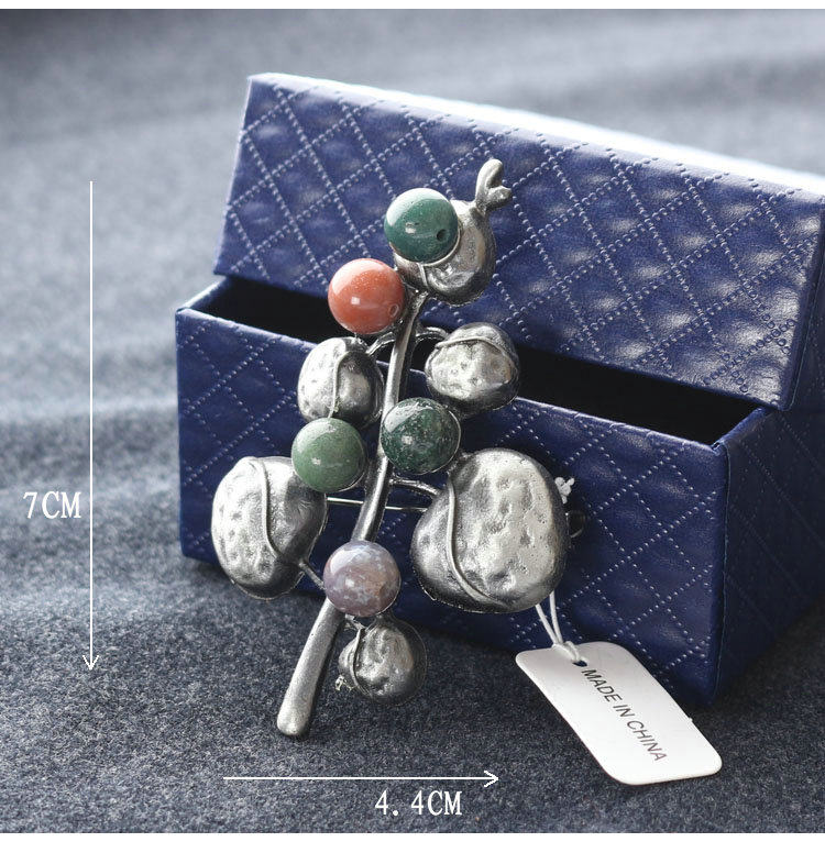 Broche femme en cristal naturel pierres semi-précieuses - Ref 1177539 Image 7