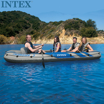 INTEX drifter thickened five-person inflatable boat 5-person rubber rowing air cushion drifting boat four-person fishing boat