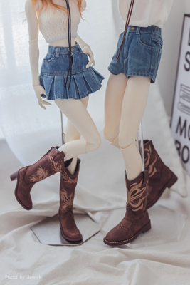 taobao agent [Swear/Test Page] Palm Spring series/BJD three -point SD16 female high -heeled denim boots