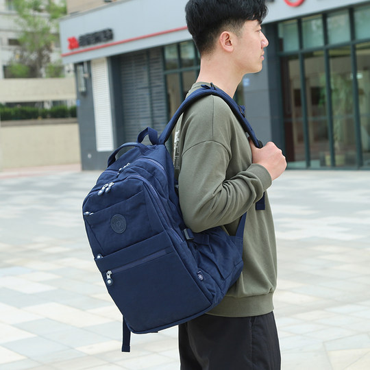 New foreign trade backpack for women, business casual large-capacity travel bag, male student multi-functional waterproof cloth backpack