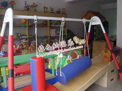 Children's sensory integration training equipment Round wooden column hanging cable Parent-child garden Early education institution software horizontal holding tube