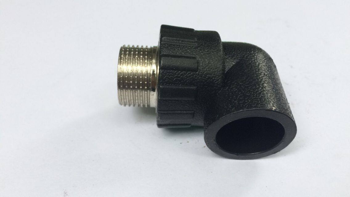 PE Outer wire elbow black hot melt external tooth elbow 20 25 32 4 6 points 1 inch Drinking water pipe accessories