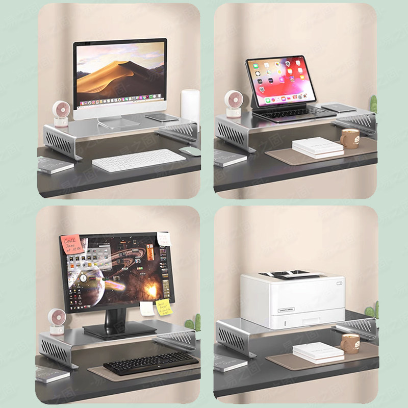 Yizhigu Computer Monitor Riser Desk Heightening Base Desktop Gaming Desk Stand Desktop Storage Bracket