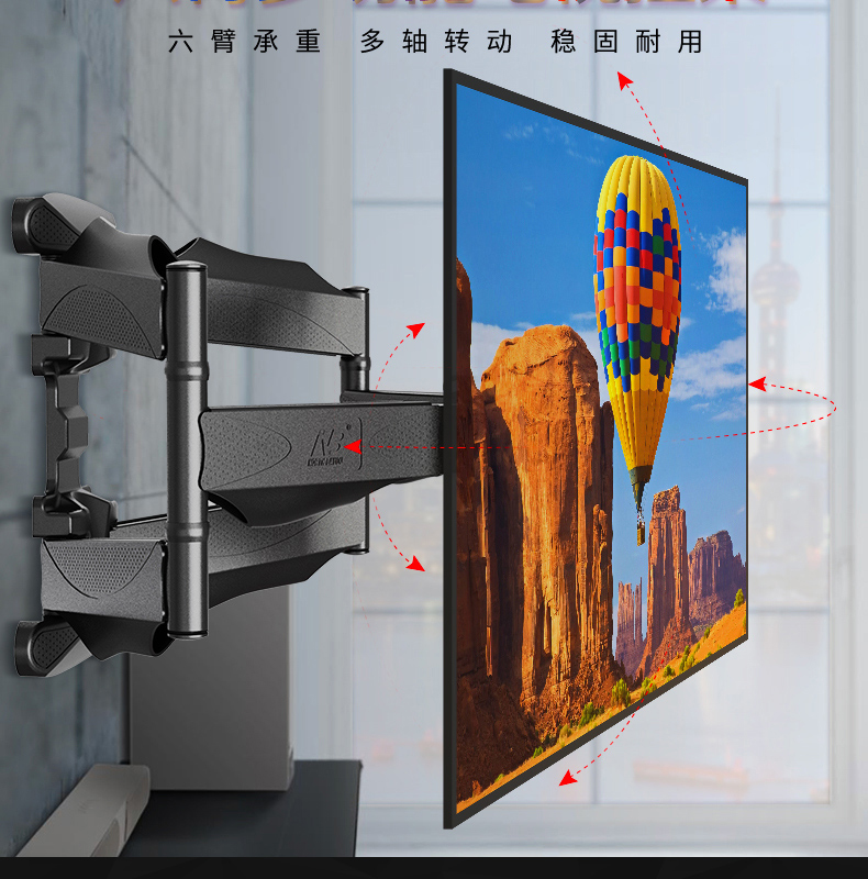 tivi mini NB LCD TV rack treo tường khung kính thiên văn xoay kệ dày dày phổ quát 32-70 inch - TV tivi treo tường