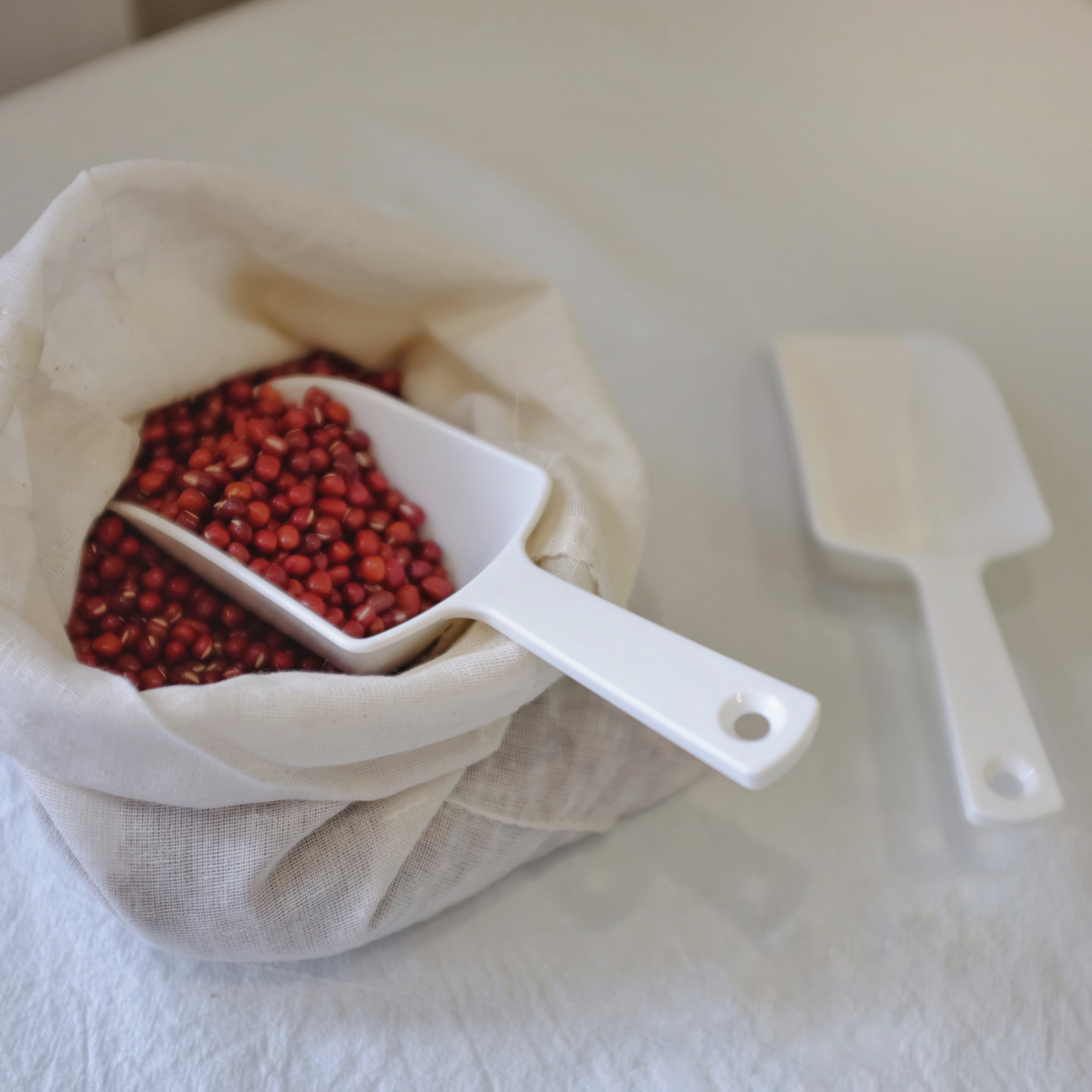 Meet TaoTao Day-style white Five Valley Cereals Plastic Shovel Ice Shoveling Rice Shovel 2 Entrance Mini Thickened Durable