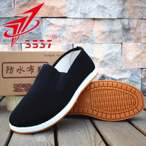 3537 waterproof cloth shoes men one pedal black labor work driving casual shoes summer canvas breathable lazy shoes