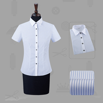 Short sleeve shirt womens professional OL womens dress 2019 summer new white shirt can be customized overalls