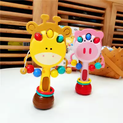 Baby rattle can bite newborn baby handshake drum grab stick Bell toy 0-1 year old table mate