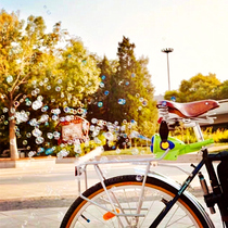 Multifunctional bicycle seat clip light luminous electric bubble machine riding pull wind bicycle balance car blowing bubble