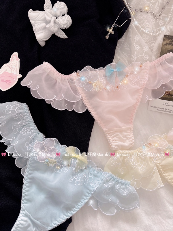 Rose Sea Sunset Heavy Lace Trim Japanese-Style Chain Thong T-Flower Chiffon Cotton Crotch Sexy Panties Rose Sea Sunset Heavy Lace Trim Japanese-Style Chain Thong T-Flower Chiffon Cotton Crotch Sexy Panties