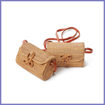 Bali Qiutengrass Woven Craft Retro Beach Butterfly Knot Flip Envelope Single Shoulder Slanted Satchel Women New