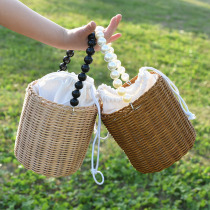 Day Ensemble Pure Craft Vine Grass Weave Single Shoulder Sloped Satchel Arts Fields Garden Containing Canvas Hand Bucket Bag New Product