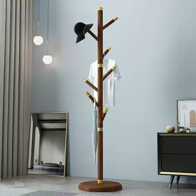 Solid wood coat rack floor simple modern single pole hanger bedroom home Net red multifunctional storage hanger