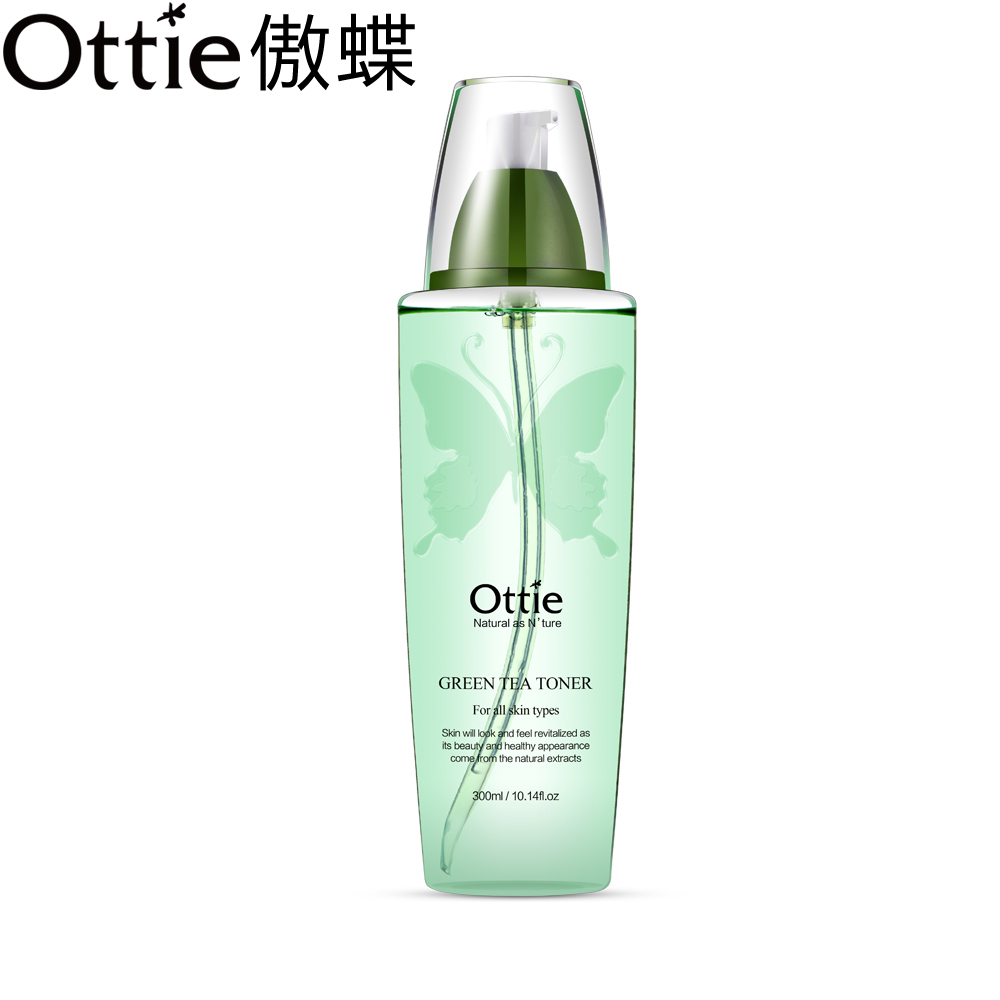 Ottie/傲蝶绿茶清透控油爽肤水300ml美白补水保湿滋润护肤化妆水