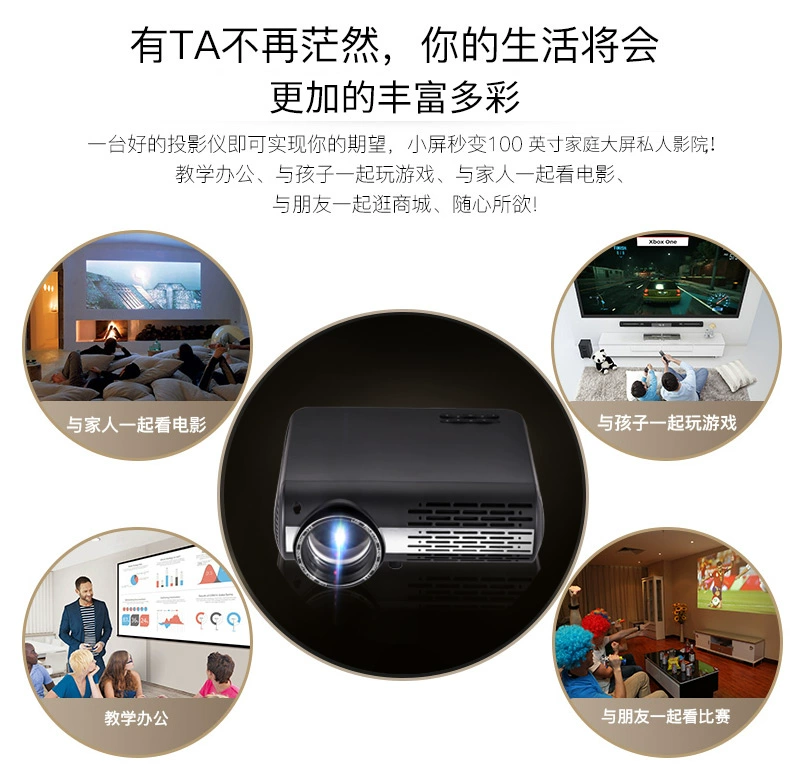 Máy chiếu Thunder Cannon M2 Không dây Wifi HD 1080P Rạp hát tại nhà Điện thoại Máy chiếu 3D thông minh - Máy chiếu may chieu cu gia re