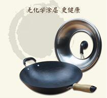  Binaural iron pan Traditional old-fashioned familiar classic pan Gas stove Suitable for non-stick pan 28cm spoon