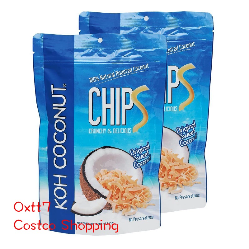 Costco Thai Cool Coconut Koh Оригинальный хрустящий хрустящий кокосовый лист 160 грамм*2 хрустящий кокосовый кокосовый клочок