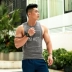 Ông Hui Mùa hè Tiếng Anh In Áo thun nam không tay Áo thun nam Slim Thể thao châu Âu và Mỹ Thể thao thun cotton - Áo vest cotton áo ghi lê nam Áo vest cotton