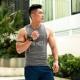 Ông Hui Mùa hè Tiếng Anh In Áo thun nam không tay Áo thun nam Slim Thể thao châu Âu và Mỹ Thể thao thun cotton - Áo vest cotton áo ghi lê nam