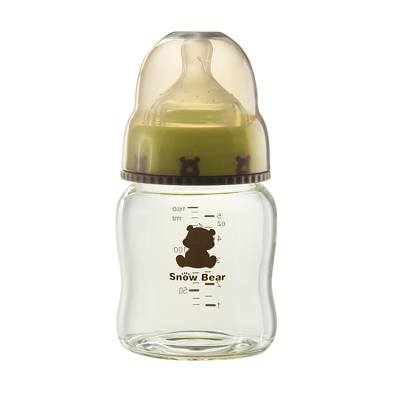 小白熊 母体拟真 宽口径 玻璃奶瓶160ml 配S号奶嘴 09316