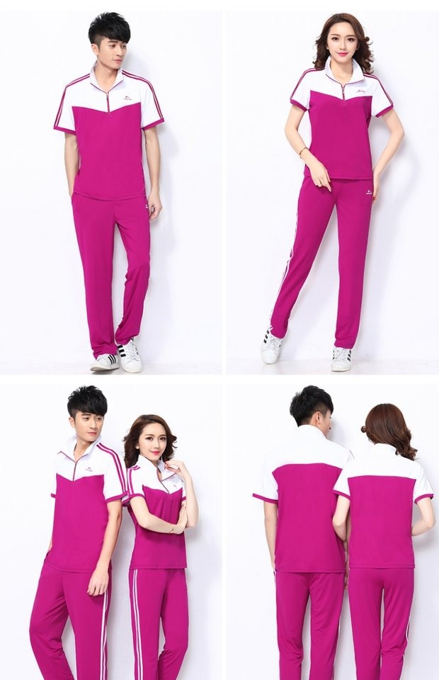 Mùa hè mới phong cách Jinguan áo thun ngắn tay quần thể thao phù hợp với kích thước lớn trung niên Jiamusi nhảy nhóm quần áo - Thể thao sau bộ adidas nam