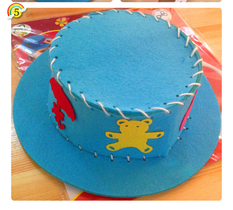 Mũ không dệt DIY mẫu giáo tự làm gói vật liệu giáo dục chơi playmate trẻ em sáng tạo thủ công mua đồ dùng mầm non tự làm