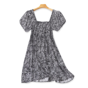 One-shoulder floral dress summer new bat shirt mid-length a-line skirt women's fashion foreign trade skirt 20082