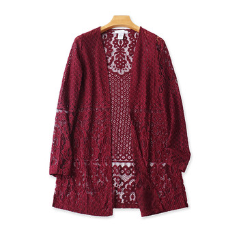 Cardigan ຄວາມຍາວກາງ knitted summer crochet shawl slimming