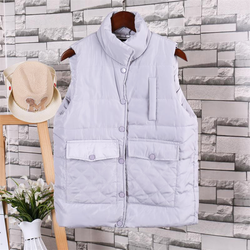 2018 mới mùa thu và mùa đông chất béo vest kích thước lớn trùm đầu cotton vest ngắn dây kéo áo khoác áo phao nữ hàng hiệu