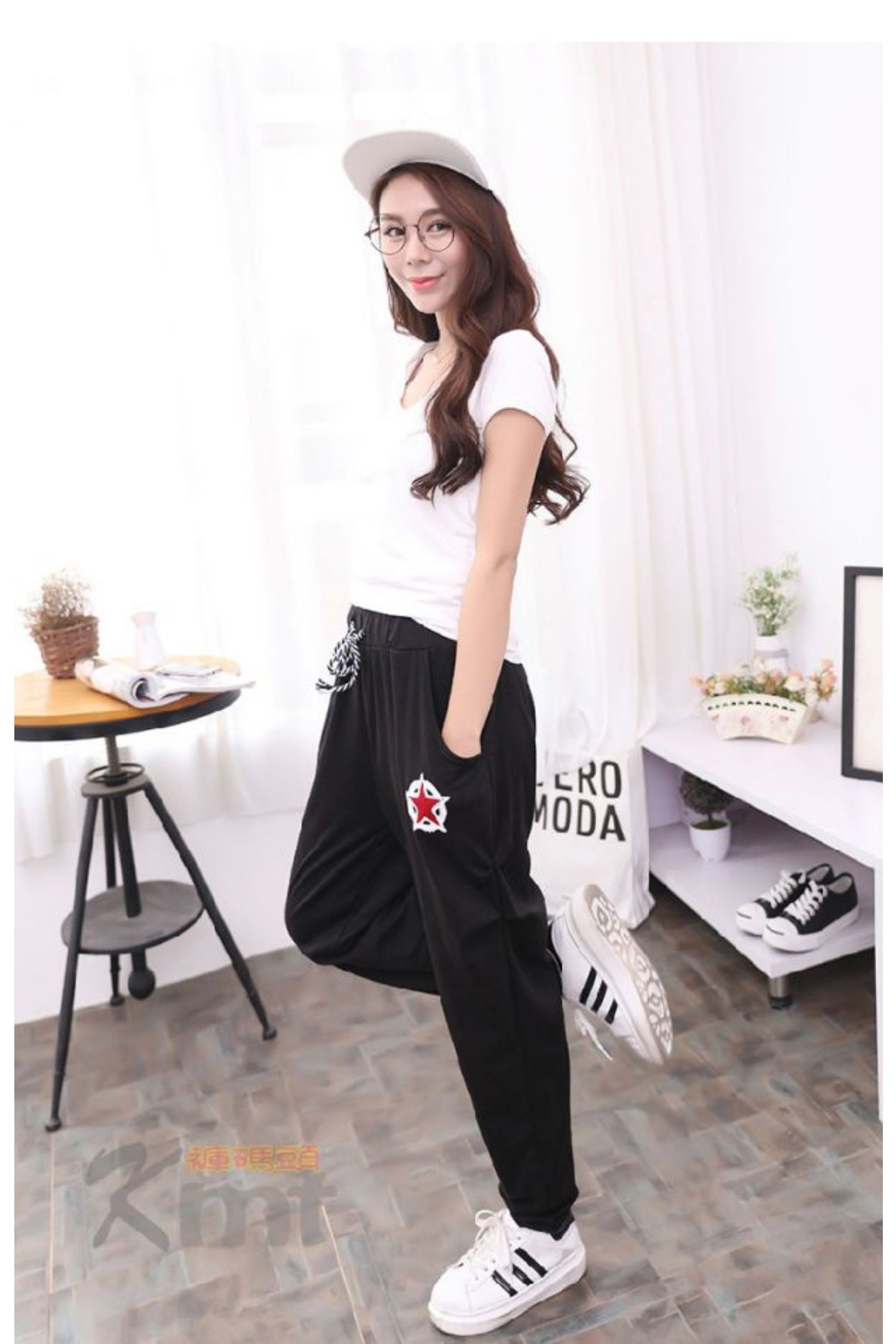 Quần dày phân bón cộng với quần XL của chị gái béo 200 cân là quần thể thao mỏng thông thường Quần Harlan Hàn Quốc mùa đông quần ngố nữ đẹp