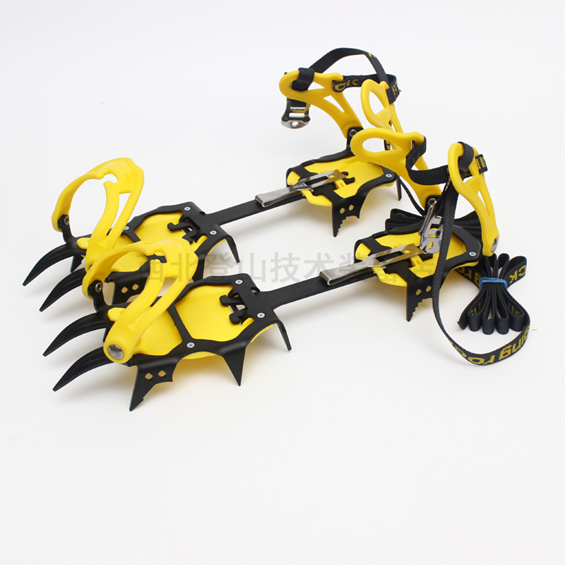 Sole Outdoor Ice Paw Mountaineering 12 Teeth Tied Professional Snowy Ground Ice Surface Non-slip Anti-Fall Shoes Portable Rock Climbing Equipment