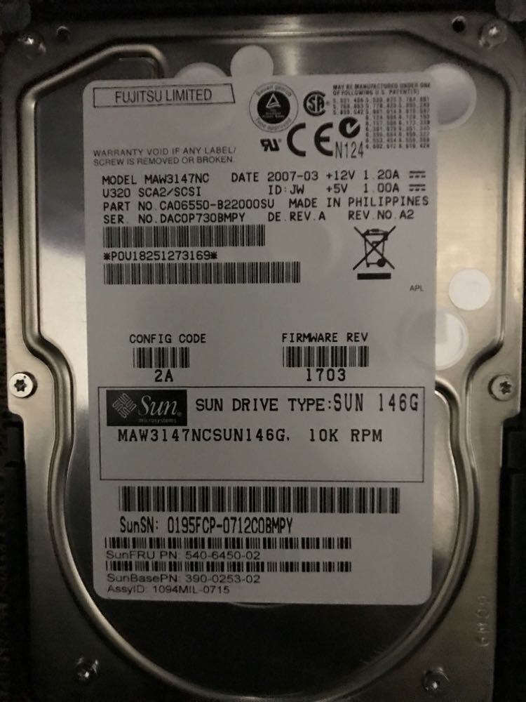 540-6450 540-6450 390-0266 146 8GB 10K Hard disc SCSI disc