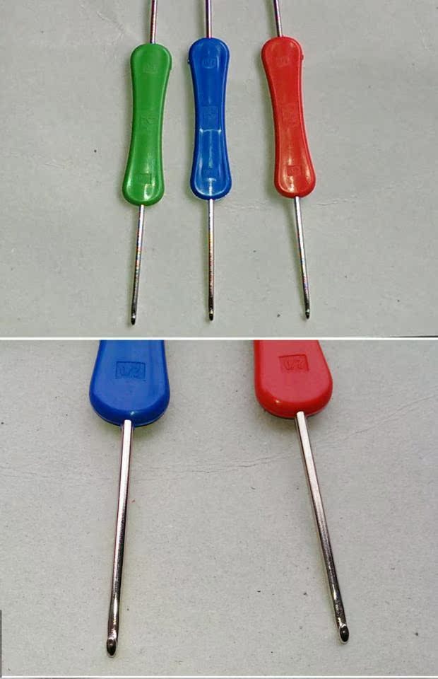 DIY Handmade Áo len Công cụ đan móc đôi Móc kim loại Thép không gỉ Móc nhựa Xử lý móc Giày - Công cụ & vật liệu may DIY kéo bấm cắt chỉ