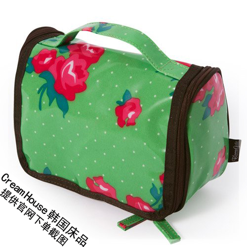 (CreamHouse) Korean bag, pastoral flower, waterproof portable storage bag, cosmetic bag