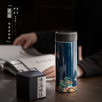 Water glass number of display ceramic insulated cups Large capacity male and female tidal fresh tea cup portable tea water separation mug