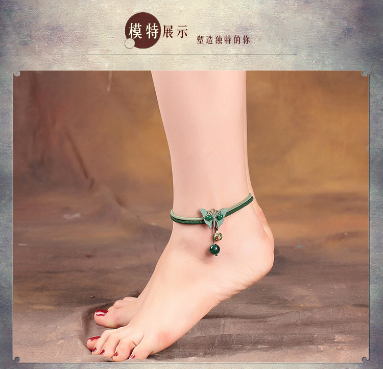 Cổ chân nữ phiên bản Hàn Quốc của học sinh đơn giản Sen retro bướm gợi cảm mắt cá chân chuông cá tính quốc gia chuỗi chân lắc chân thủ công