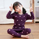 Xuân Thu childrens mùa thu quần áo bộ đồ ngủ cotton bé trai childrens quần áo ấm lót bông quần cô gái mùa thu.