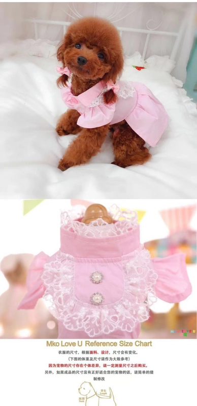 Mùa xuân và mùa hè mới đứng cổ áo ren búp bê váy Teddy gấu chó chó quần áo trang trí trái cây kho báu thế giới nhỏ - Quần áo & phụ kiện thú cưng phụ kiện cho chó