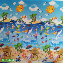Children cartoon anti-collision mat kindergarten wall soft bag safety wall sticker foam pillar sponge naughty Castle amusement