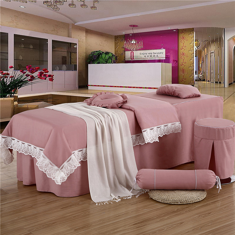 Beauty body bed cover Four-piece set Beauty salon Massage therapy Massage massage Beauty salon special bed cover Bed cover