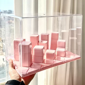 Pop mart figure display box dustproof doll storage display rack transparent stackable blind box storage box