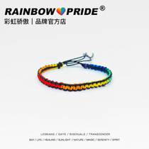 RainbowPride Six-color rainbow braided same-sex couple lucky Hand rope bracelet LES lesbian gay LGBT