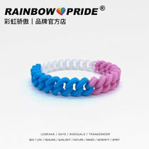 RainbowPride Transgender Rainbow Flag LGBT Silicone sports bracelet Lesbian Gay male and female couple bracelet
