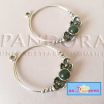 Spot discount] Pandora Pandora 925 silver inlaid pink rock nephrite-jade earrings