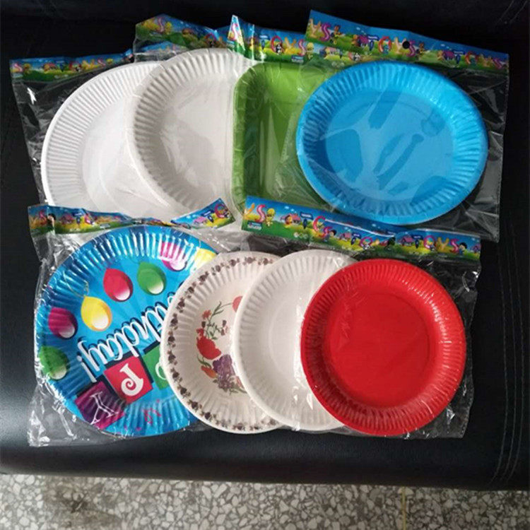 7 inch white disposable party paper plate Kindergarten painting handmade DIY paper plate barbecue plate