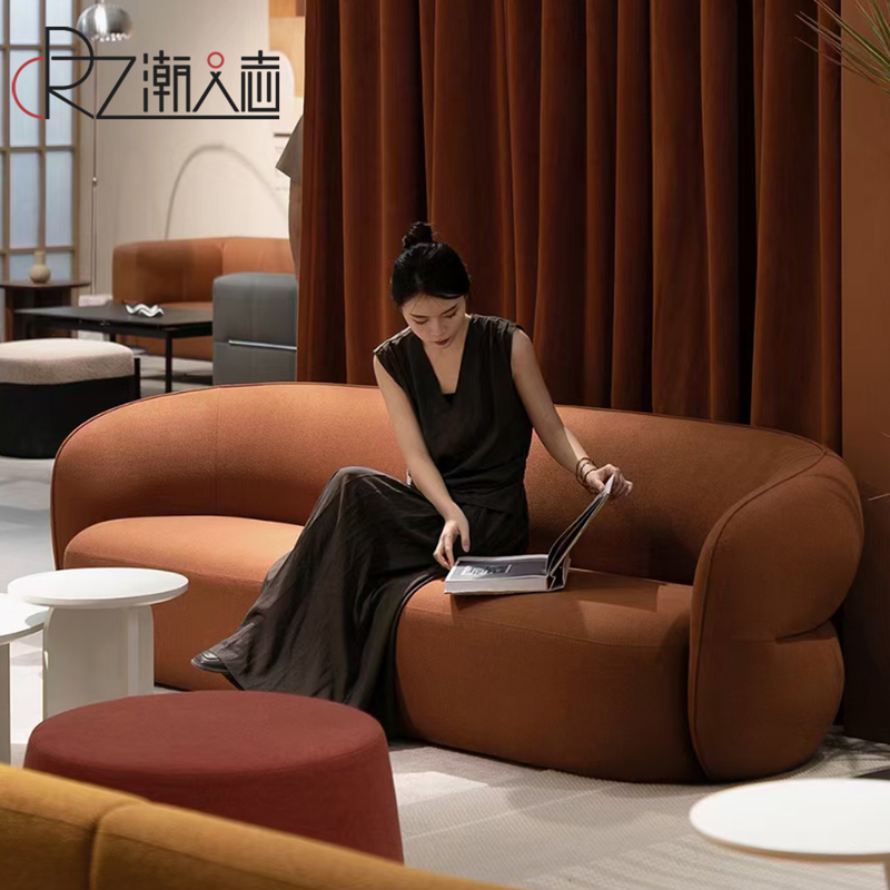 Trendy Pod Bean Bag Sofa Modern Minimalist Curved Fabric Sofa Small Apartment Living Room Single Leisure Set