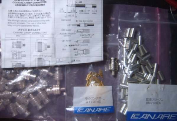 A BNC plug such as CANARE Canon-BCP-C53A BCP-C53A BCP-C4F BCP-C4F BCP-C52 BCP-C52