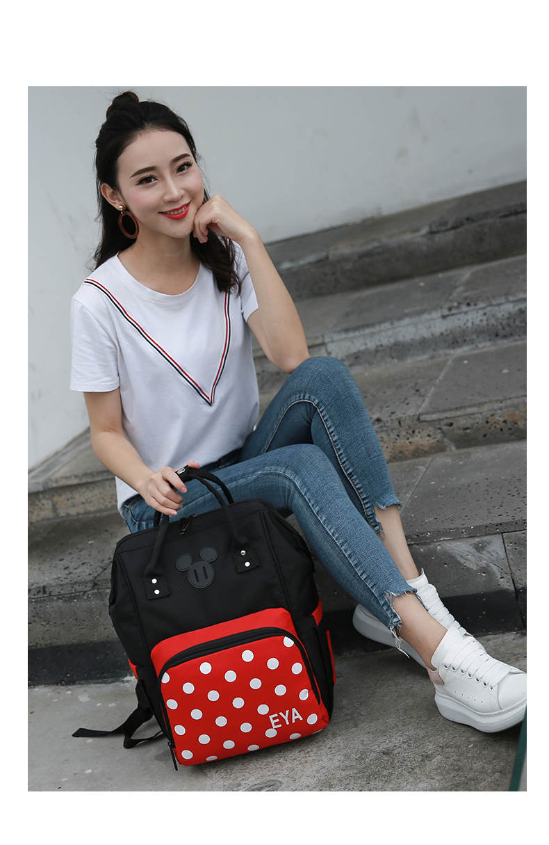 Mickey xác ướp túi công suất lớn ba lô nữ phụ nữ mang thai kéo túi ba lô kho báu mẹ túi mẹ và em bé ra khỏi túi mẹ