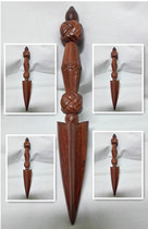 Large and small combination of small leaf red sandalwood carving Puba prong altar city drop Moto collection of red sandalwood Wood tantric instruments