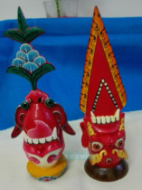 Nepal wooden painted facial features for five senses for Doma ornaments